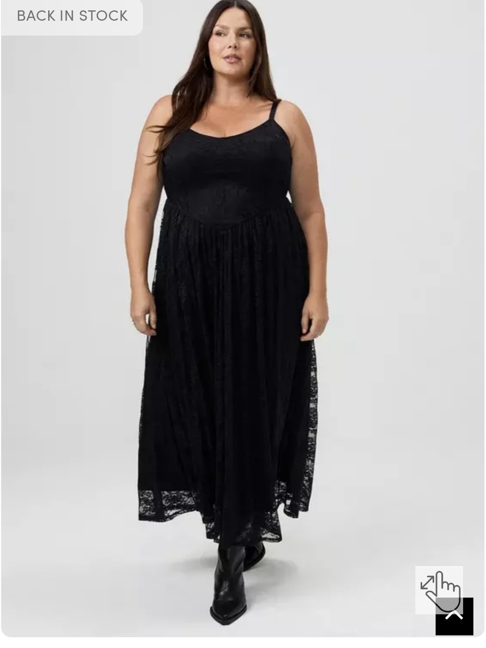 Black Lace Maxi Dress with Spaghetti Straps